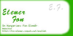 elemer fon business card