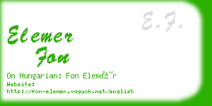 elemer fon business card